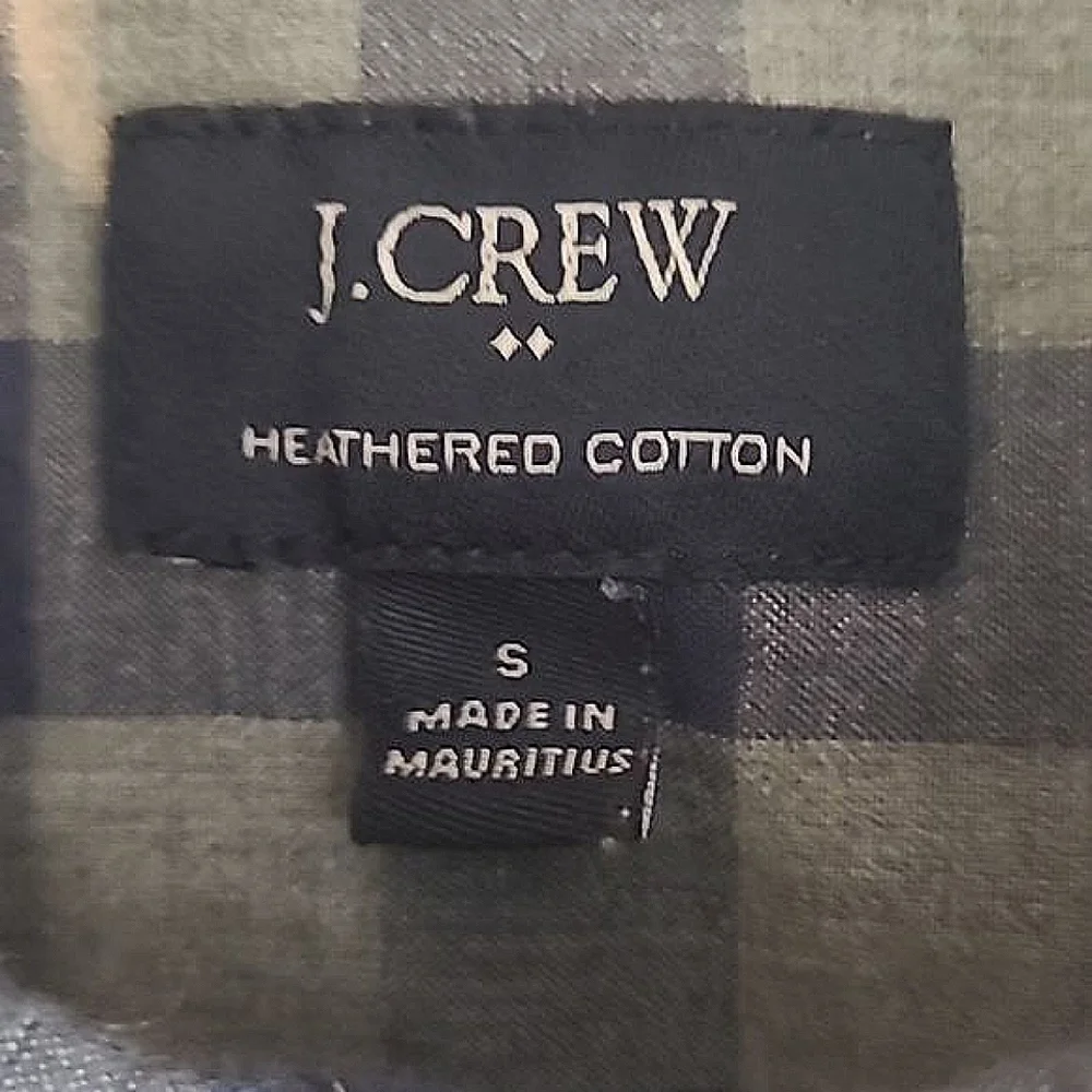 J. Crew Heathered Cotton Plaid Dress Shirt Collared Button Up Checkered Top Sm.